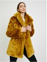 Orsay Hořčicový dámský kabát z umělé kožešiny ORSAY