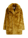 Orsay Hořčicový dámský kabát z umělé kožešiny ORSAY