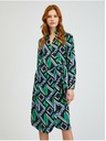 Orsay Zeleno-černé dámské vzorované zavinovací šaty ORSAY