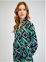 Orsay Zeleno-černé dámské vzorované zavinovací šaty ORSAY