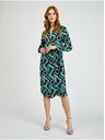 Orsay Zeleno-černé dámské vzorované zavinovací šaty ORSAY