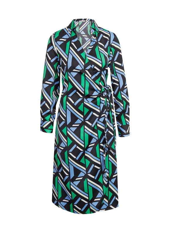 Orsay Zeleno-černé dámské vzorované zavinovací šaty ORSAY