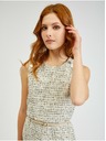 Orsay Krémové dámské vzorované šaty s páskem ORSAY