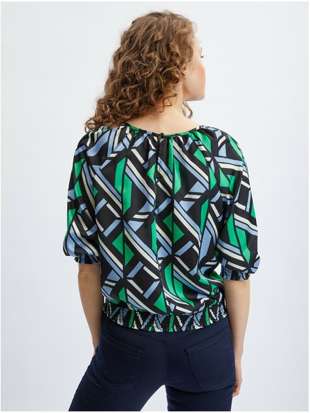 Orsay Černo-zelená dámská vzorovaná halenka ORSAY