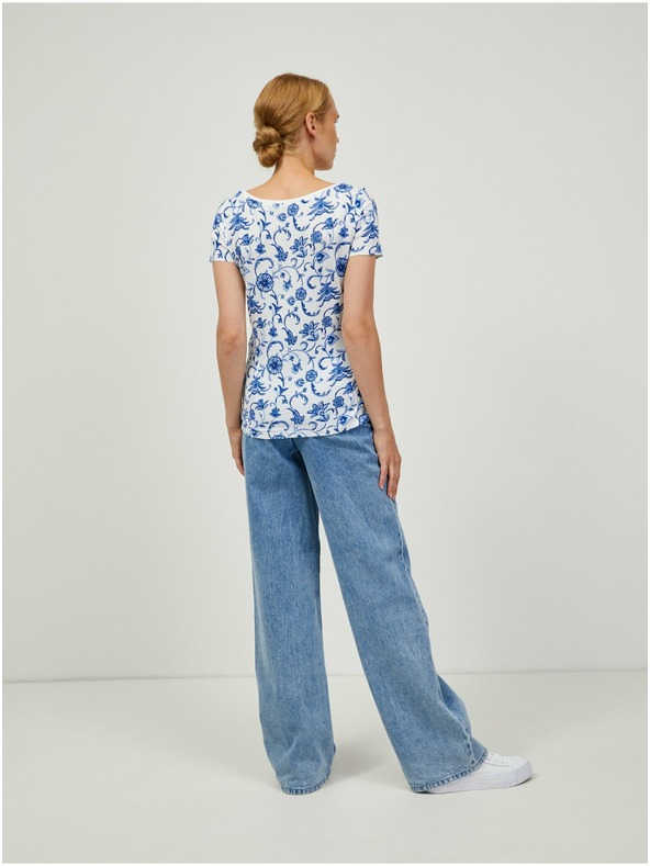 Orsay Modro-bílé vzorované tričko ORSAY