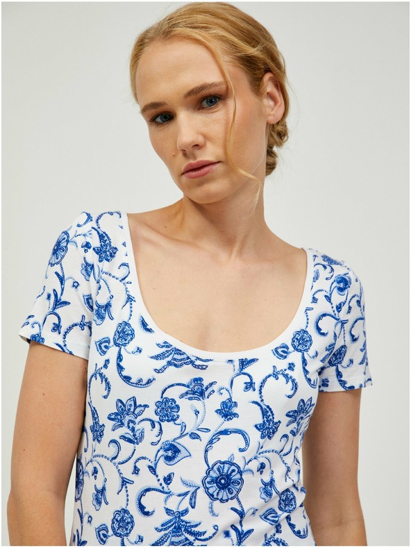 Orsay Modro-bílé vzorované tričko ORSAY