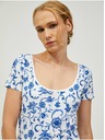 Orsay Modro-bílé vzorované tričko ORSAY
