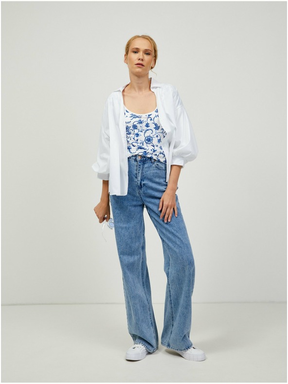 Orsay Modro-bílé vzorované tričko ORSAY