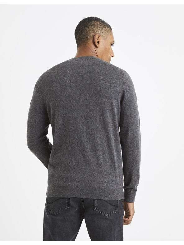 Celio Šedý pánský basic svetr Celio