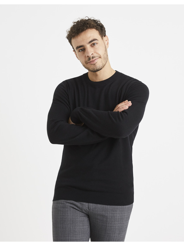 Celio Černý pánský basic svetr Celio