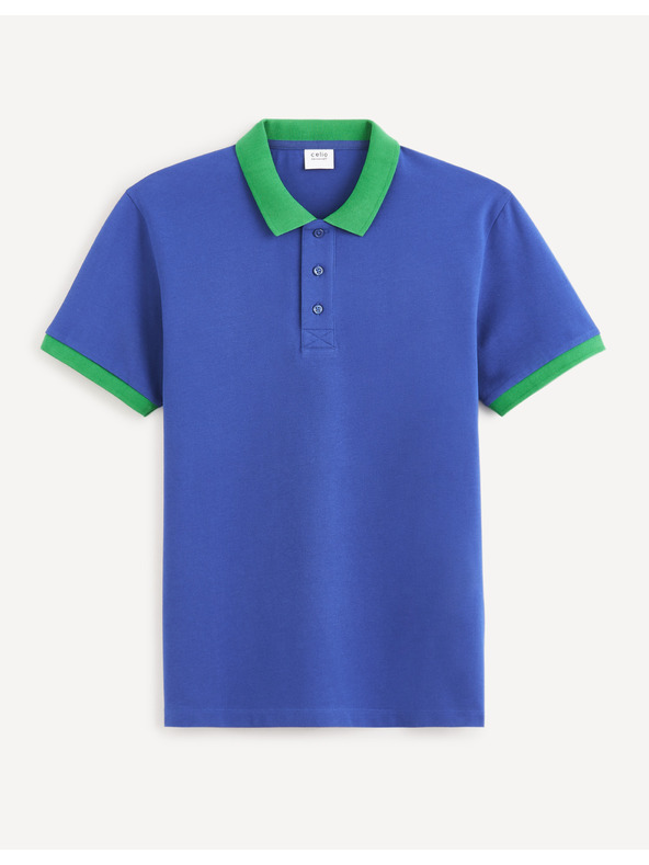 Celio Modré pánské polo tričko Celio Decabestan