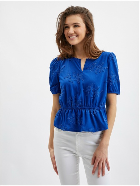 Orsay Modrá dámská květovaná halenka ORSAY