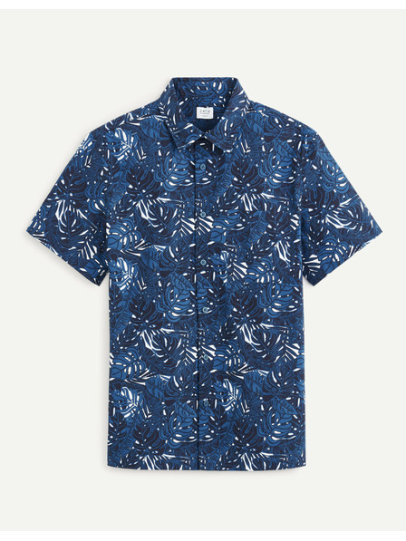 Celio Tmavě modrá pánská vzorovaná košile Celio Daprinti
