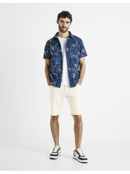 Celio Tmavě modrá pánská vzorovaná košile Celio Daprinti