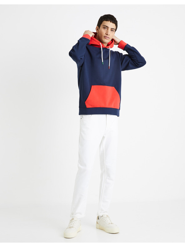 Celio Červeno-modrá pánská mikina Celio Demultico