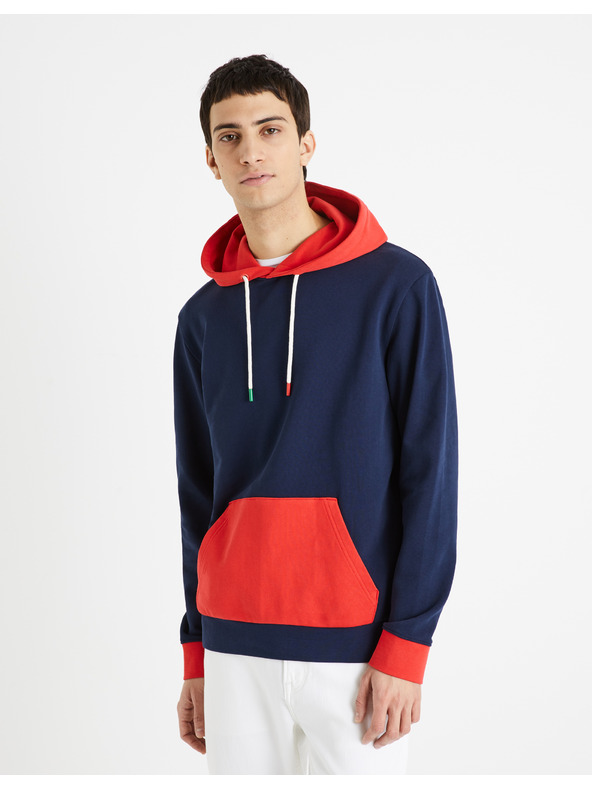 Celio Červeno-modrá pánská mikina Celio Demultico