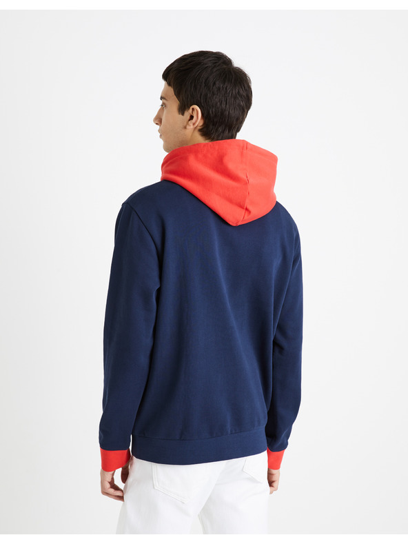 Celio Červeno-modrá pánská mikina Celio Demultico