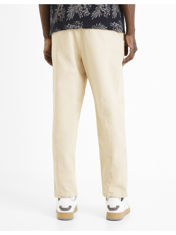 Celio Krémové pánské zkrácené kalhoty Celio Dorust