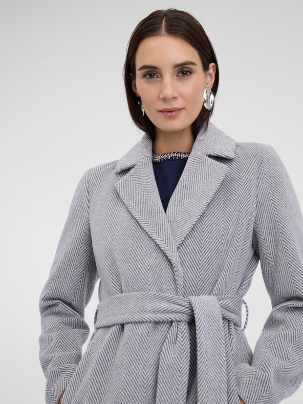 Orsay Šedý dámský zimní kabát ORSAY