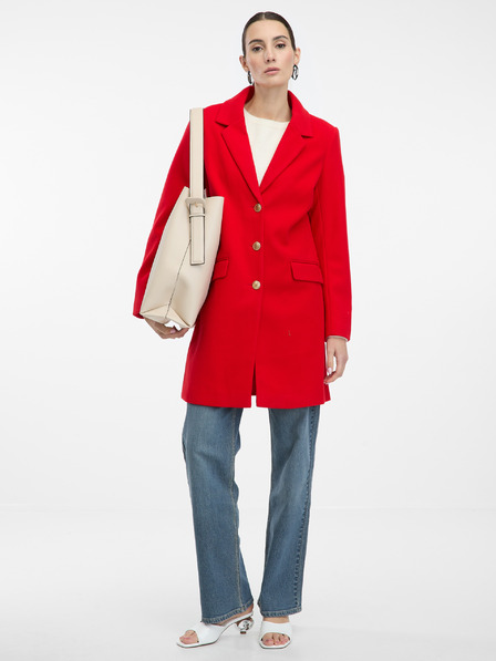Orsay Červený dámský kabát ORSAY