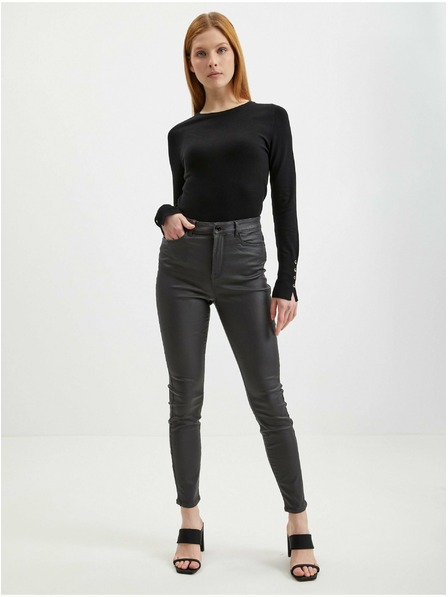 Orsay Šedé dámské koženkové kalhoty ORSAY