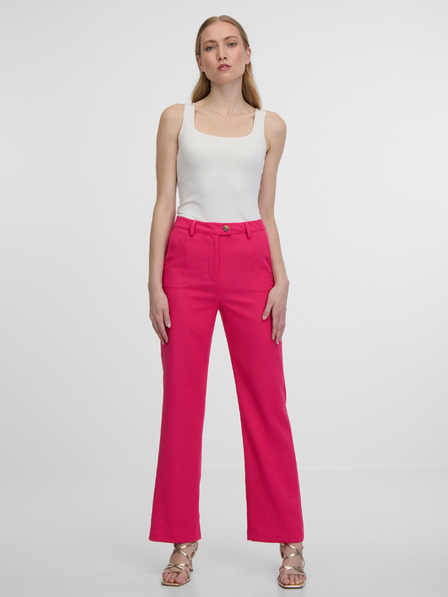 Orsay Tmavě růžové dámské flared fit kalhoty ORSAY