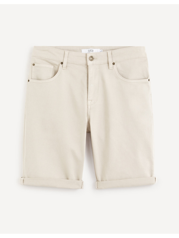 Celio Béžové pánské kraťasy Celio Mohitobm