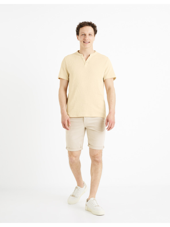 Celio Béžové pánské kraťasy Celio Mohitobm