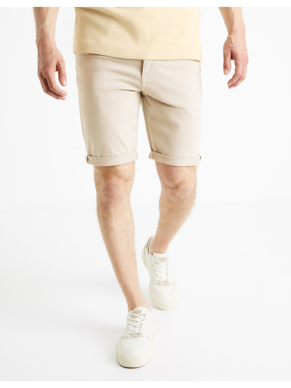Celio Béžové pánské kraťasy Celio Mohitobm