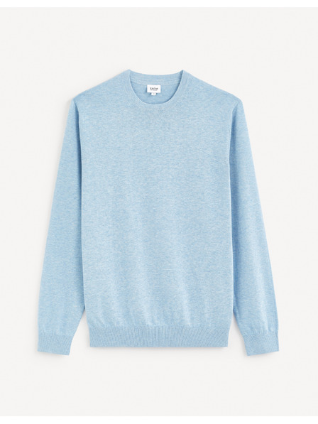 Celio Světle modrý pánský basic svetr Celio Decoton