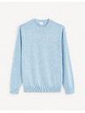 Celio Světle modrý pánský basic svetr Celio Decoton