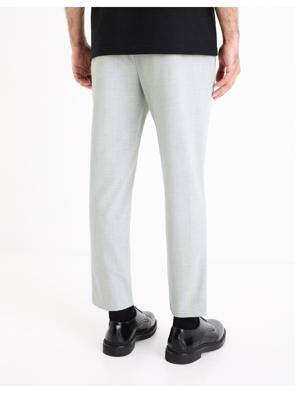 Celio Světle šedé pánské zkrácené kalhoty Celio Cosmart