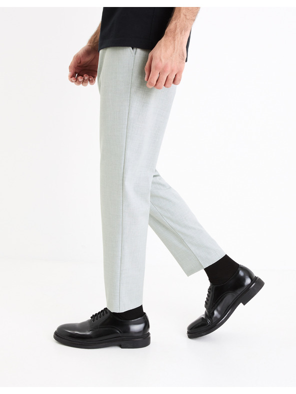 Celio Světle šedé pánské zkrácené kalhoty Celio Cosmart