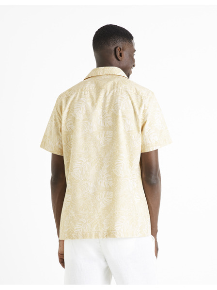 Celio Béžová pánská vzorovaná košile Celio Daprinti