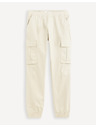 Celio Krémové pánské cargo kalhoty Celio Docar
