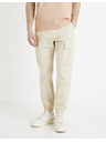 Celio Krémové pánské cargo kalhoty Celio Docar