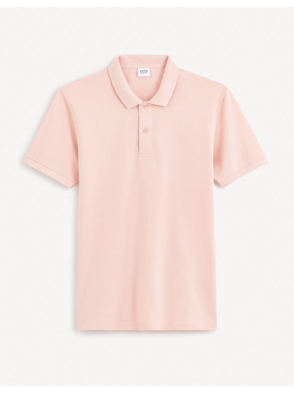 Celio Světle růžové pánské basic polo tričko Celio Teone