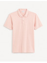 Celio Světle růžové pánské basic polo tričko Celio Teone