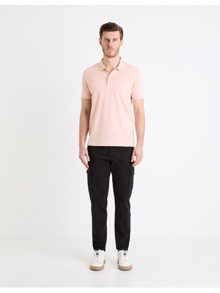 Celio Světle růžové pánské basic polo tričko Celio Teone