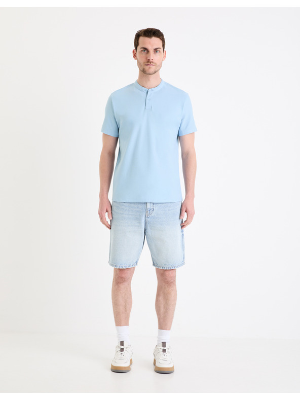 Celio Světle modré pánské basic polo tričko Celio Gesohel