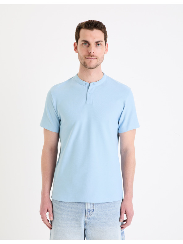 Celio Světle modré pánské basic polo tričko Celio Gesohel