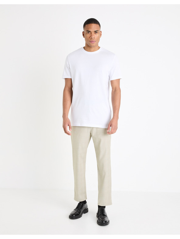 Celio Krémové pánské kalhoty Celio Gocarre