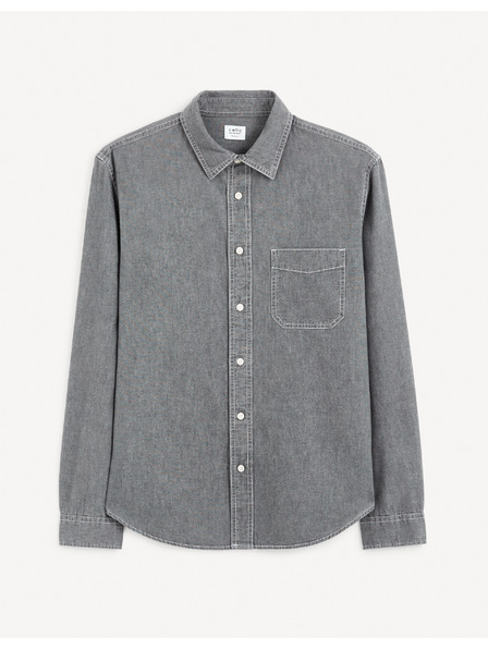 Celio Šedá pánská džínová košile Celio Gagusti1