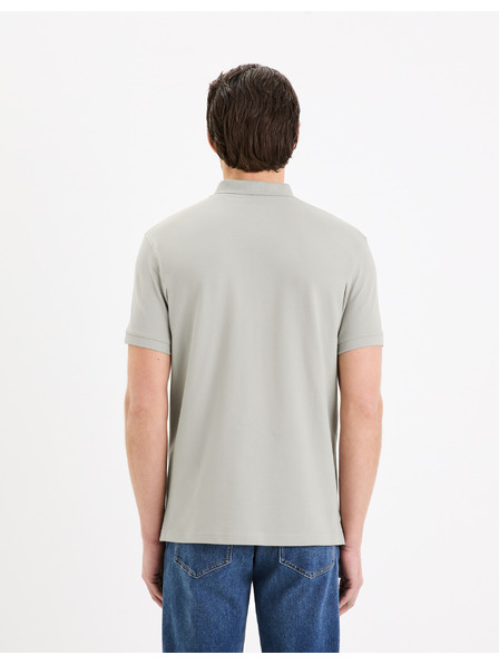 Celio Světle šedé pánské basic polo tričko Celio Gebenoit