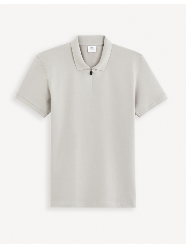 Celio Světle šedé pánské basic polo tričko Celio Gebenoit