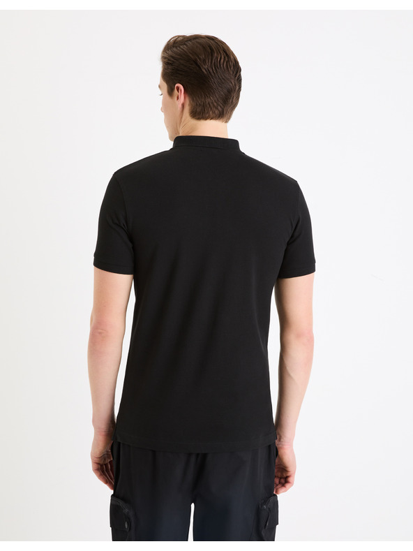 Celio Černé pánské basic polo tričko Celio Gebenoit