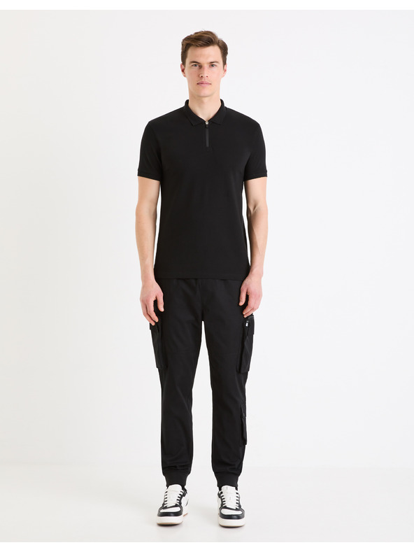 Celio Černé pánské basic polo tričko Celio Gebenoit