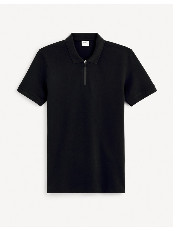 Celio Černé pánské basic polo tričko Celio Gebenoit