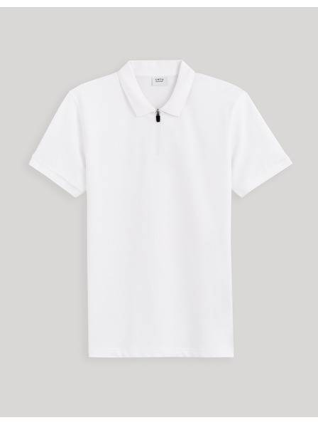 Celio Bílé pánské basic polo tričko Celio Gebenoit