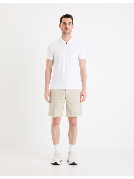 Celio Bílé pánské basic polo tričko Celio Gebenoit